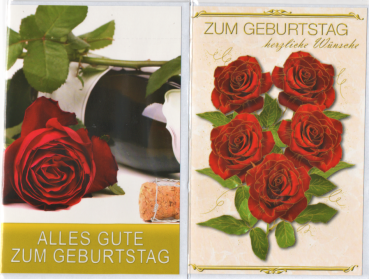 Geburtstagskarte mit Umschlag Rosen